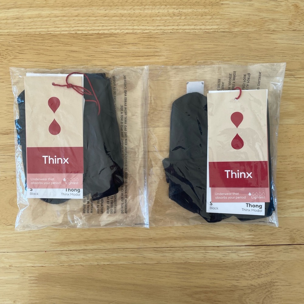 Thinx period underwear / Style: Thong / Color: Black / Light absorbency / NWT